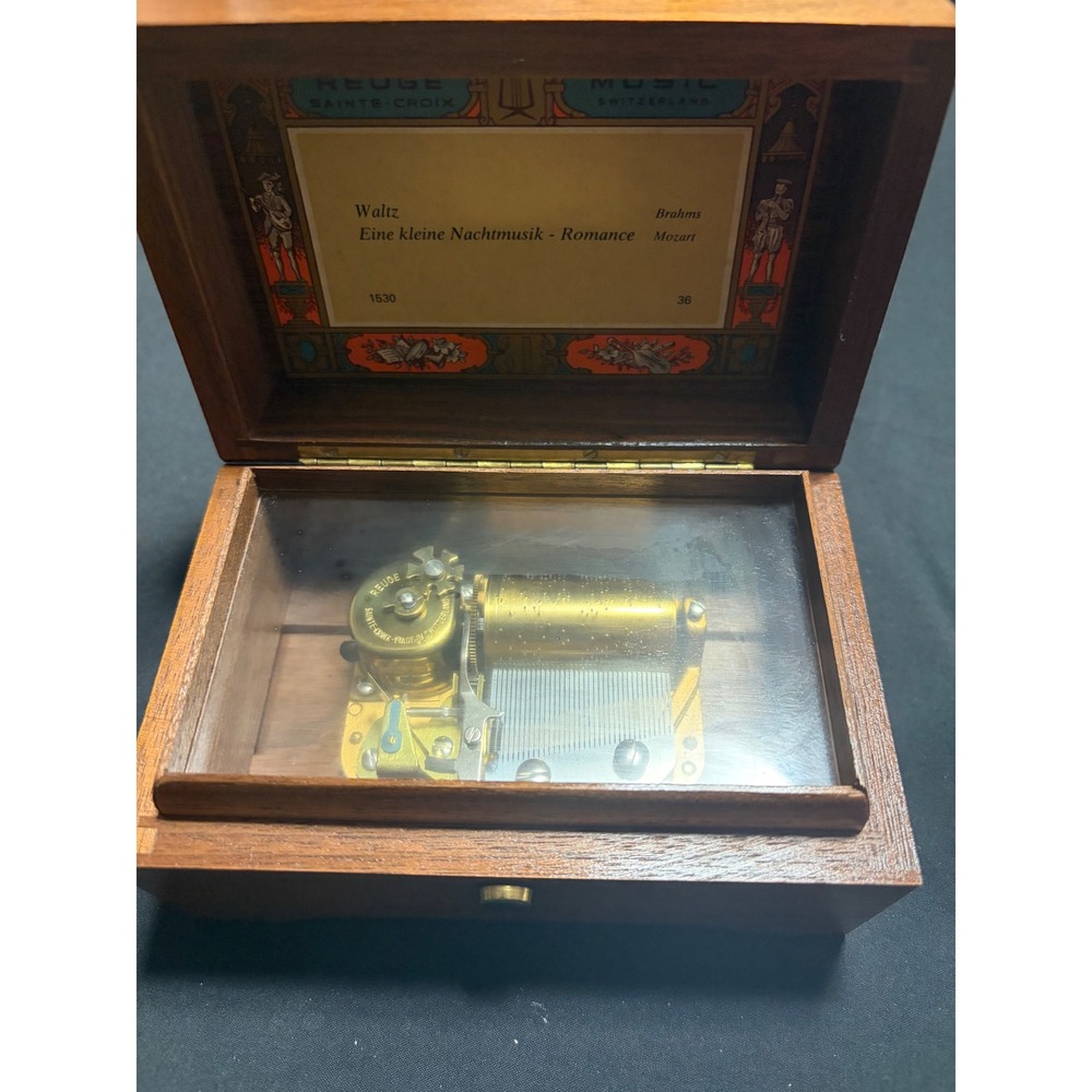 Vintage Reuge Swiss 36 Note 2 Tune Music Box #1530 Mozart Brahms Repair